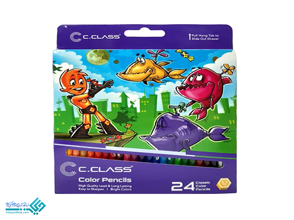 مدادرنگی-سی-کلاس24.jpg.2 مدادرنگی جعبه مقوایی 24 رنگ سی کلاس