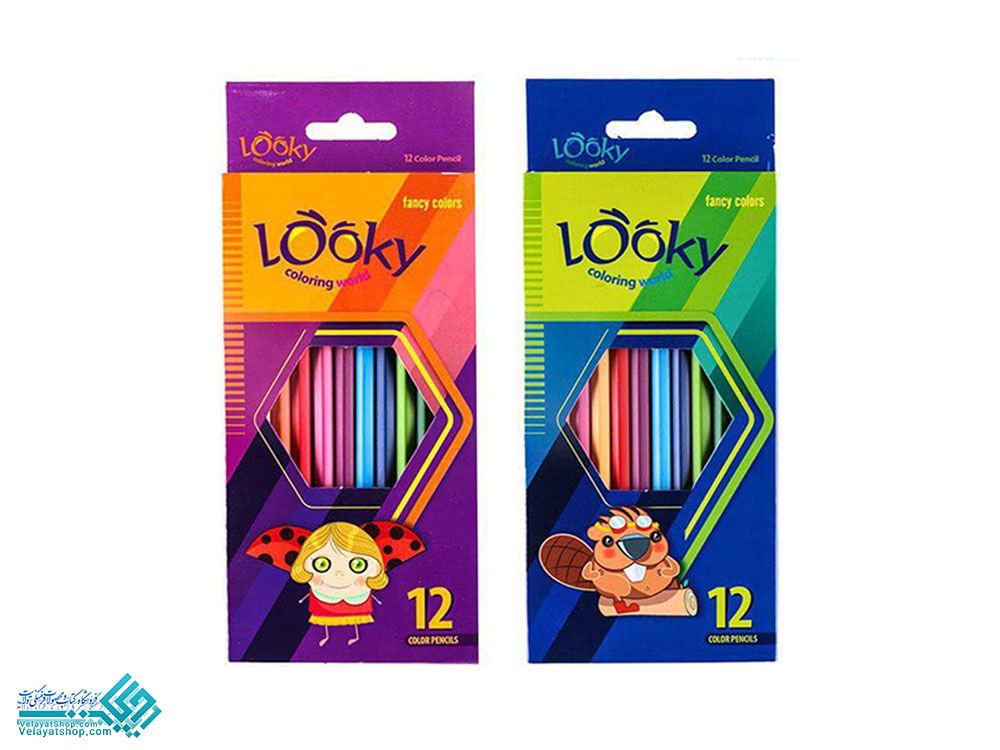 مدادرنگی-لوکی12تایی مداد رنگی 12 رنگ جعبه مقوایی لوکی
