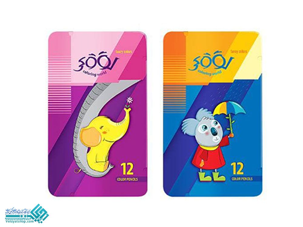 مدادرنگی12لوکی مدادرنگی 12 رنگ فلزی تخت لوکی