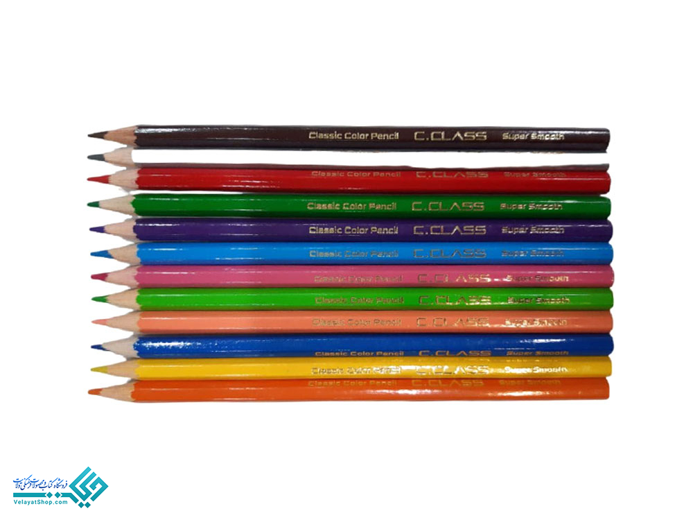 مدادرنگی12مقوایی مدادرنگی جعبه فلزی تخت 12رنگ سی کلاس