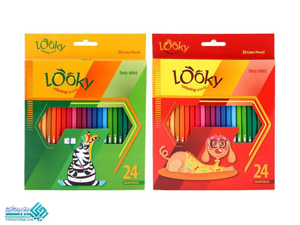 مدادرنگی24تایی-لوکی مداد رنگی 24 رنگ جعبه مقوایی لوکی
