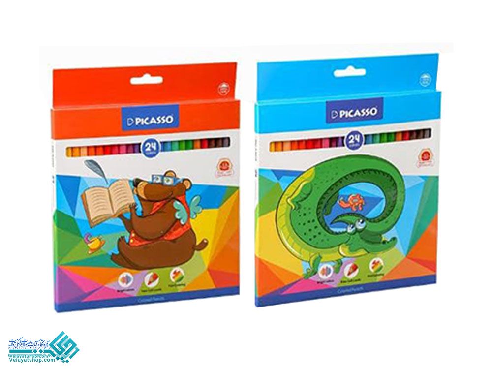 مدادرنگی24تایی.jpg.2 مدادرنگی 24 رنگ بسته مقوایی پیکاسو