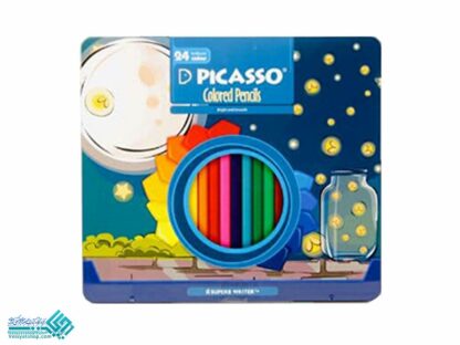 مداد رنگی 24 رنگ بسته فلزی تخت پیکاسو