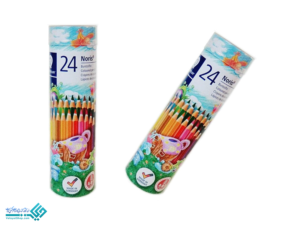 مدادرنگی24لوله-ای-استدلر مدادرنگی 24 رنگ استوانه ای استدلر