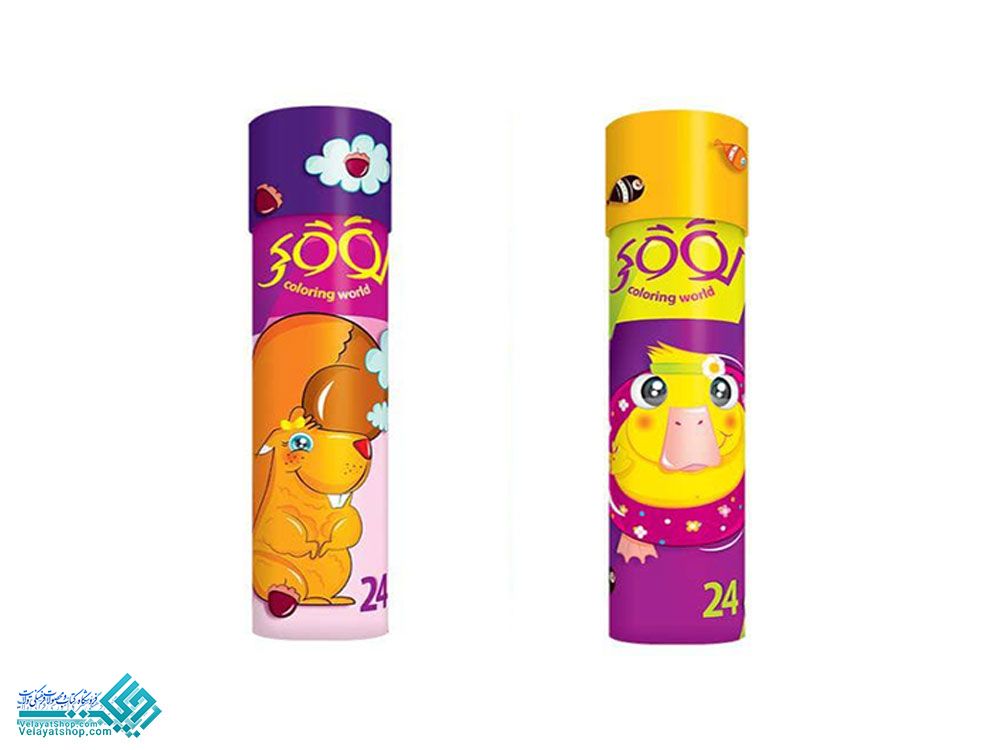 مدادرنگی24لوکی.jpg.1 مداد رنگی 24 رنگ استوانه ای لوکی