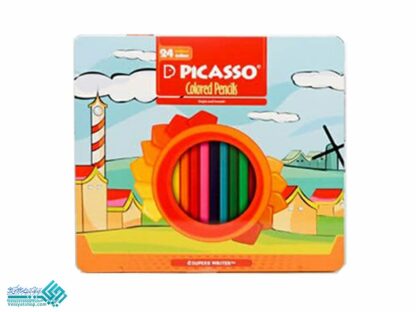 مداد رنگی 24 رنگ بسته فلزی تخت پیکاسو