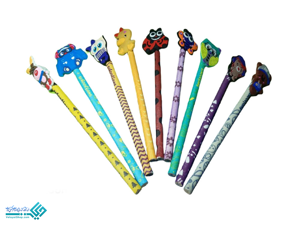 مدادطرحدار مداد مخملی با سرمدادی عروسکی