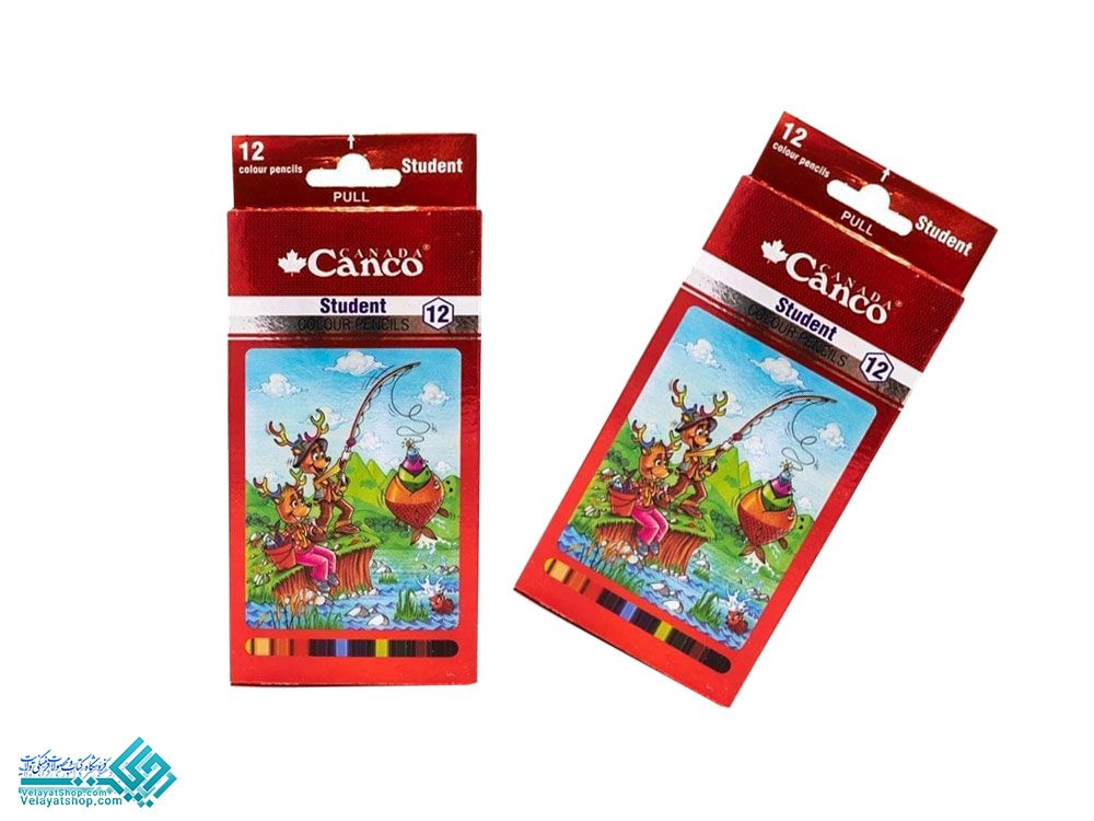 .3قالب-عرضی مداد 12 رنگ مقوایی استیودنت کنکو