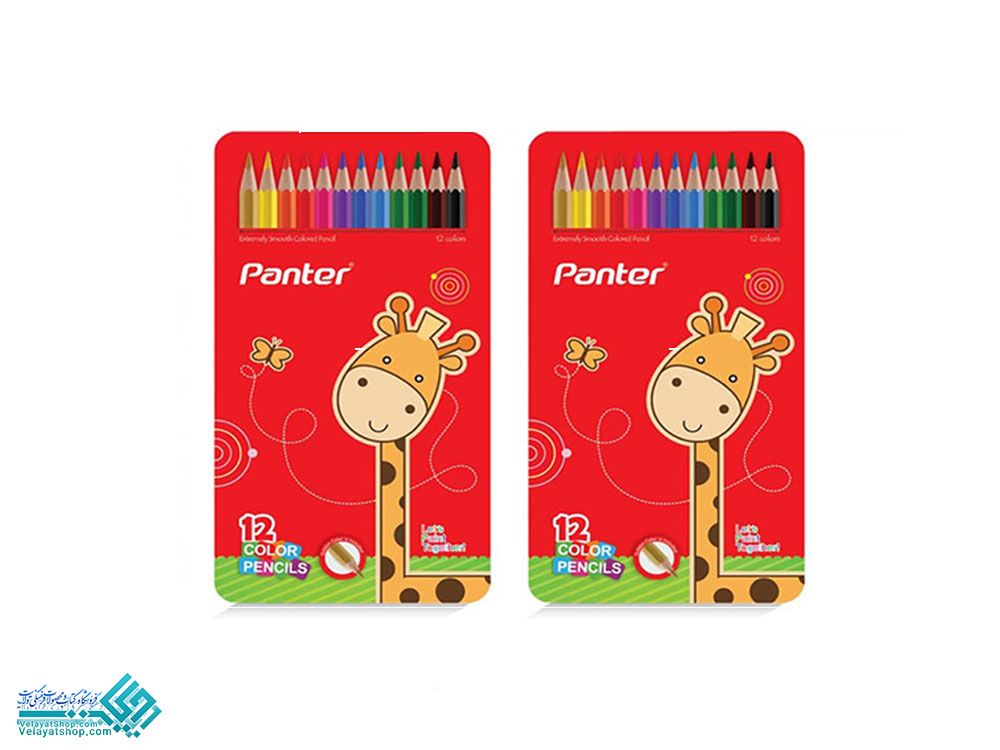 5.2 مداد رنگی 12 رنگ جعبه فلزی پنتر