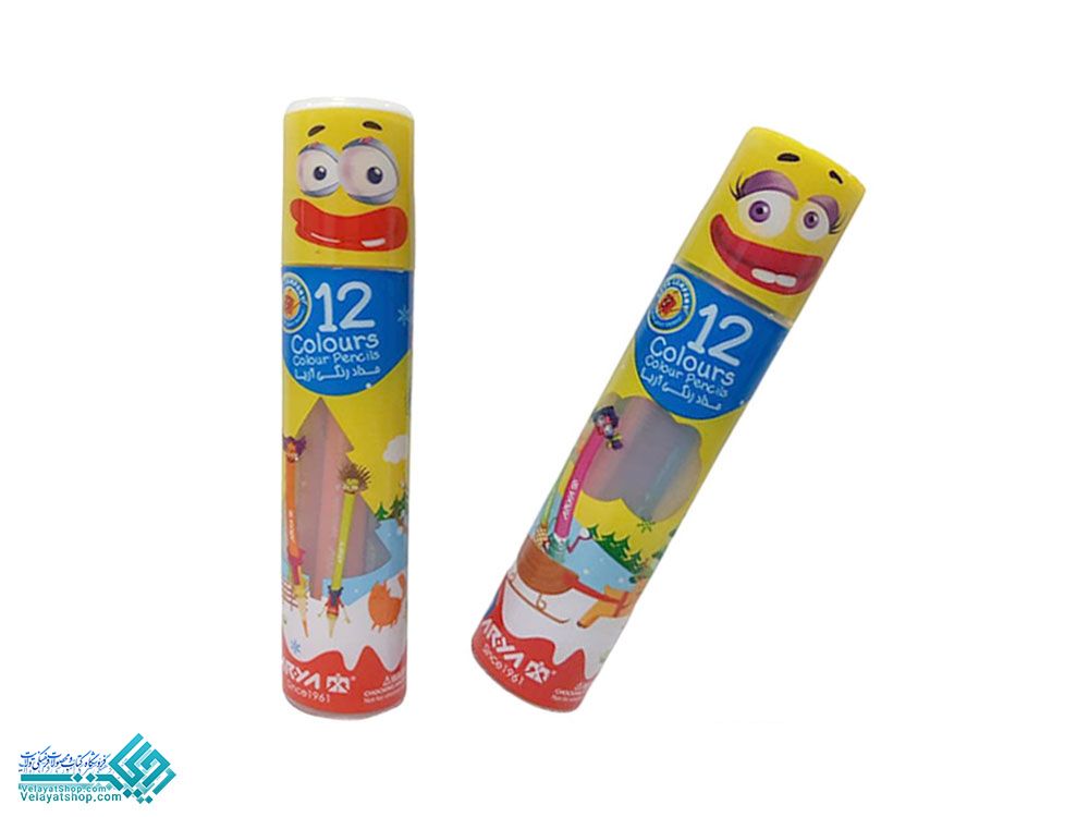 24250 مداد رنگی 12 رنگ استوانه ای آریا