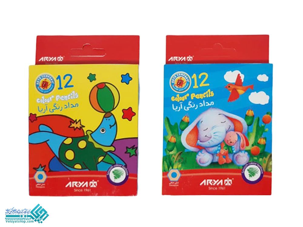 25798 مداد رنگی 12 رنگ کوتاه آریا