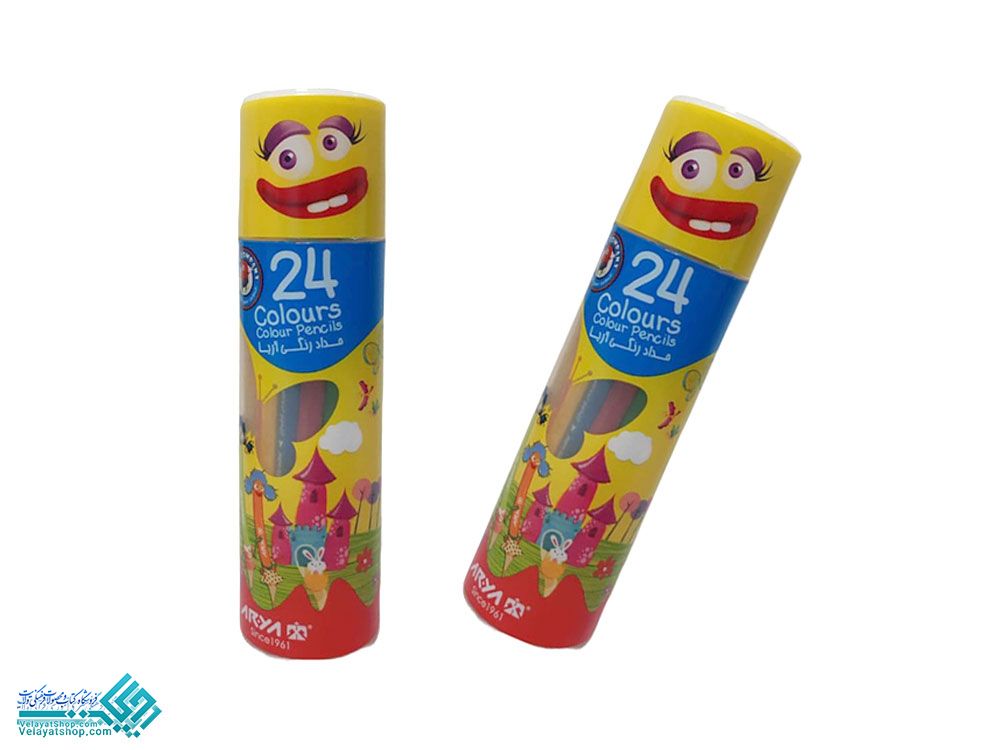2610 مداد رنگی 24 رنگ استوانه ای آریا