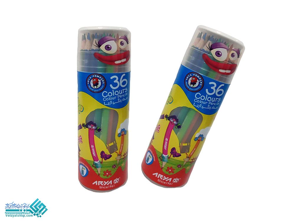 2611.1 مداد رنگی 36 رنگ استوانه ای آریا