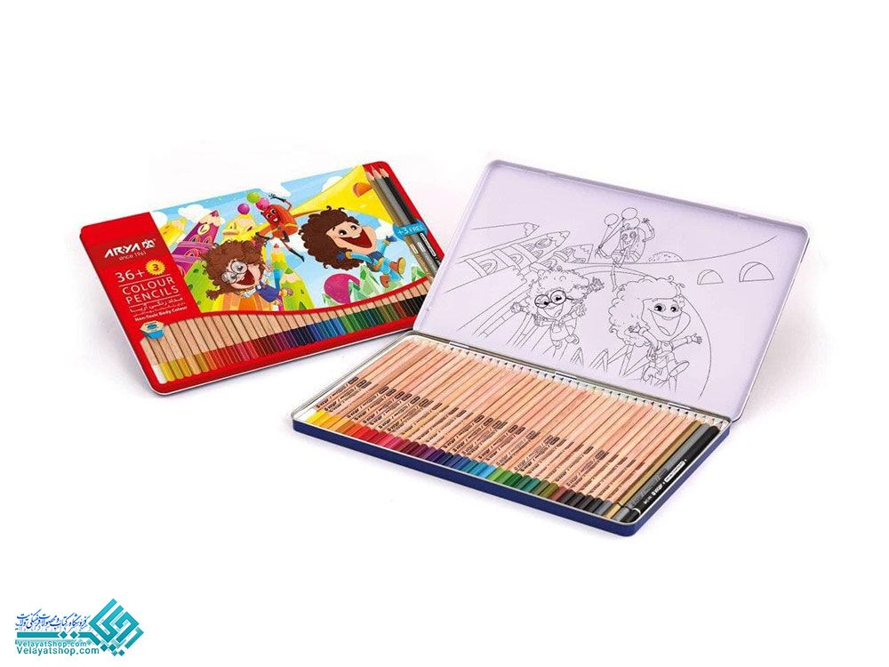 2613 مداد رنگی 3+36 رنگ فلزی آریا
