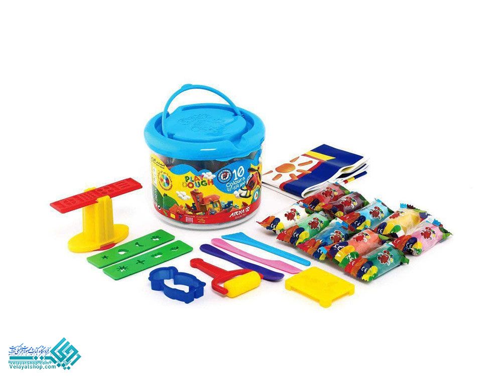 خمیربازی-10رنگ خمیر بازی 10 رنگ سطلی آریا