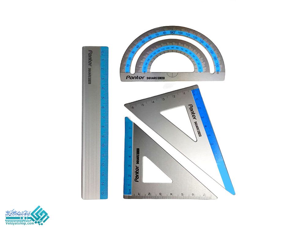 ست-خط-کش.1 ست خط کش فلزی 4تکه پنتر