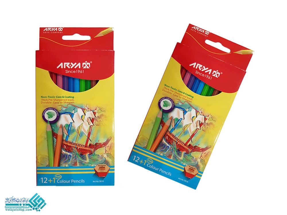 مدادرنگی12تایی مداد رنگی 1+12 رنگ آریا