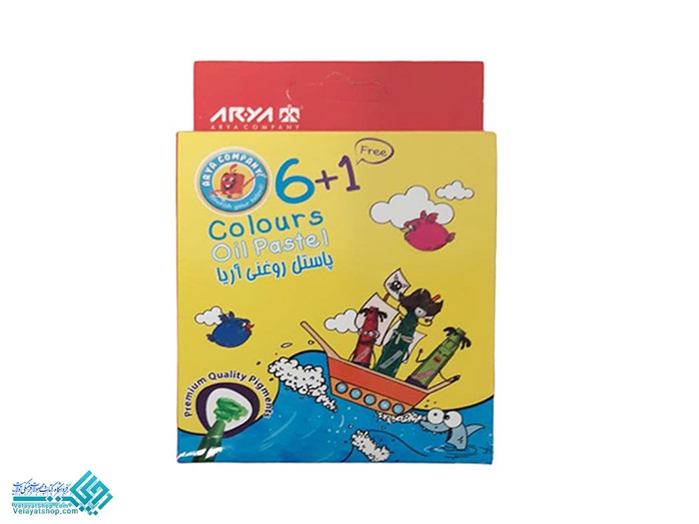 مدادشمعی6+1 پاستل روغنی 6+1 رنگ مقوایی آریا