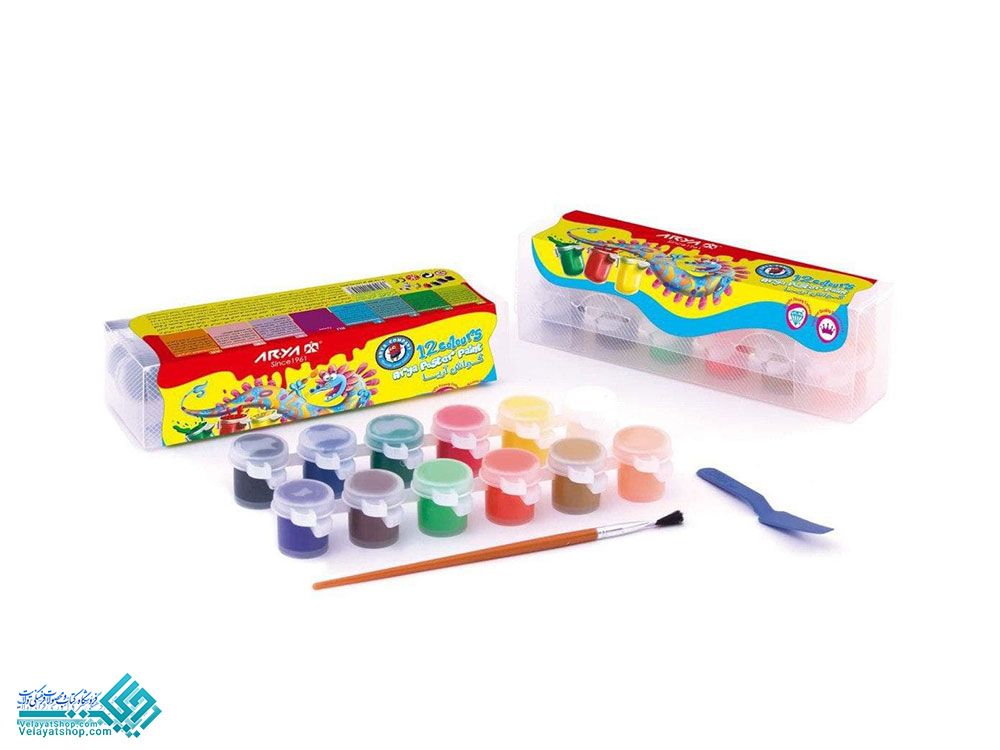 گواش12رنگ گواش 12 رنگ پیوسته کوچک آریا