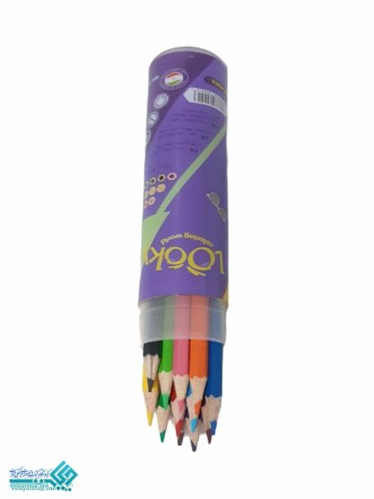 مداد رنگی 12 رنگ استوانه ای لوکی