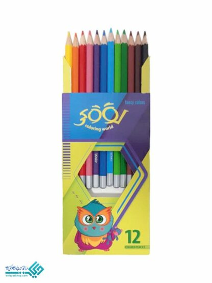 مداد رنگی 12 رنگ جعبه مقوایی لوکی