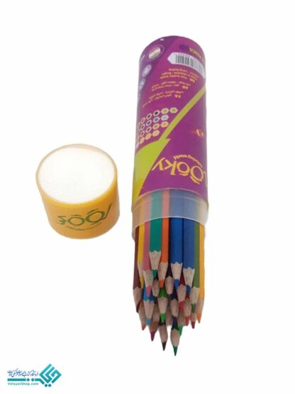 مداد رنگی 24 رنگ استوانه ای لوکی