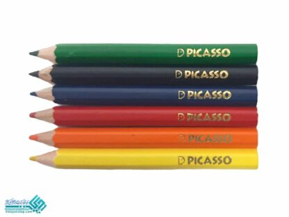 مداد رنگی 6 رنگ کوتاه بسته مقوایی پیکاسو