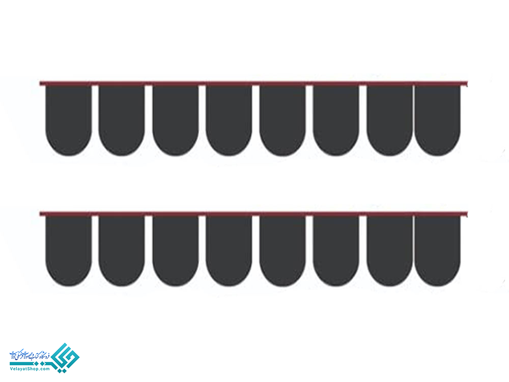 14384 ریسه تک رنگ هلال لب گرد مشکی