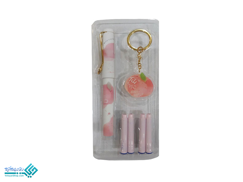 خودنویس.1 خودنویس فانتزی با جاکلیدی بهمراه 4 تا کارتریج